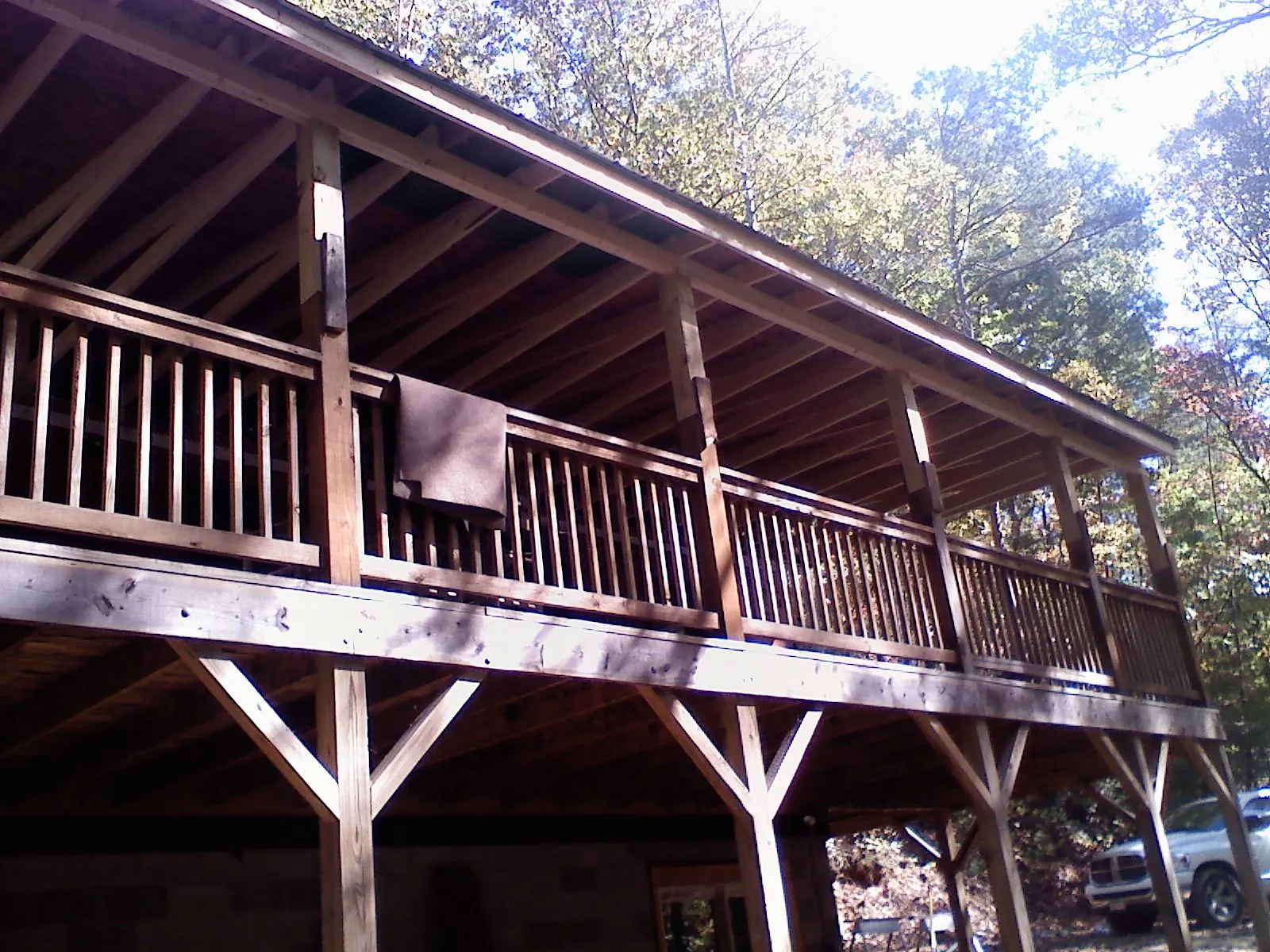 Timber framing under a new elevated porch and deck — Roof Leak Repair in Flourtown by Roofing Brothers